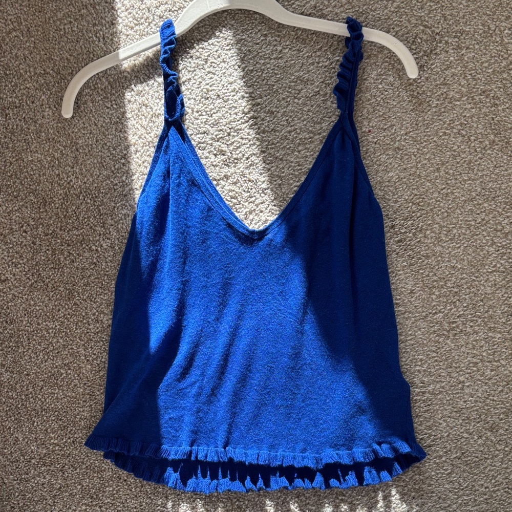 Zara Royal Blue Camisole with Ruffled Hem